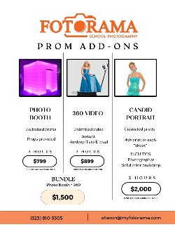 prom packages add ons